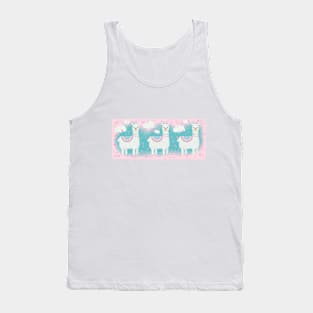 Cute Pink and Mint Llama with Gifts Tank Top